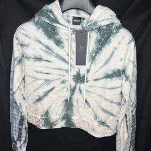 *Brand New* MONO B Terry Cotton Tie-Dye Cropped Hoodie Pullover